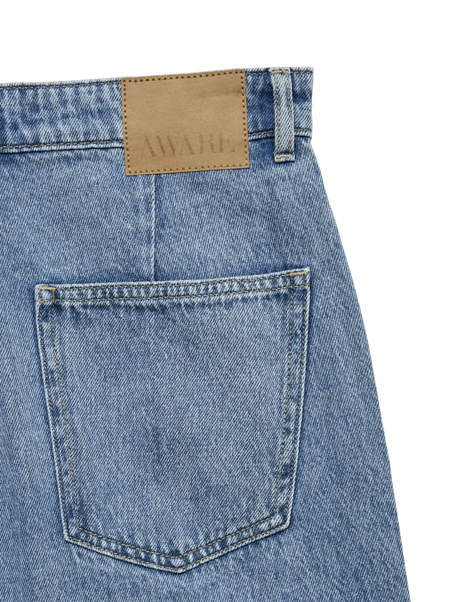AWELANI Hohe Taille Weiter Beinschnitt Jeans