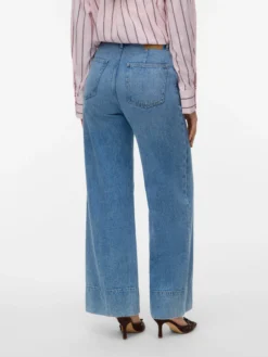 AWELANI Hohe Taille Weiter Beinschnitt Jeans