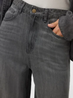 AWELINA Hohe Taille Weiter Beinschnitt Jeans