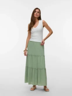 AWKEELEY Hohe Taille Langer Rock