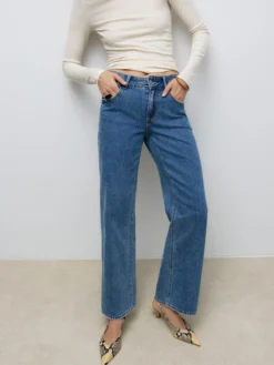 AWRENA Mid Rise Weiter Beinschnitt Jeans