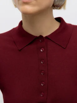 AWSIKITA Gestricktes Poloshirt