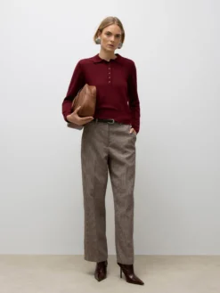 AWSIKITA Gestricktes Poloshirt