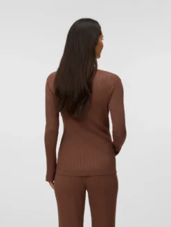 Gerippt V-Ausschnitt Strickjacke