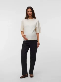 Locker geschnitten Rundhals Pullover