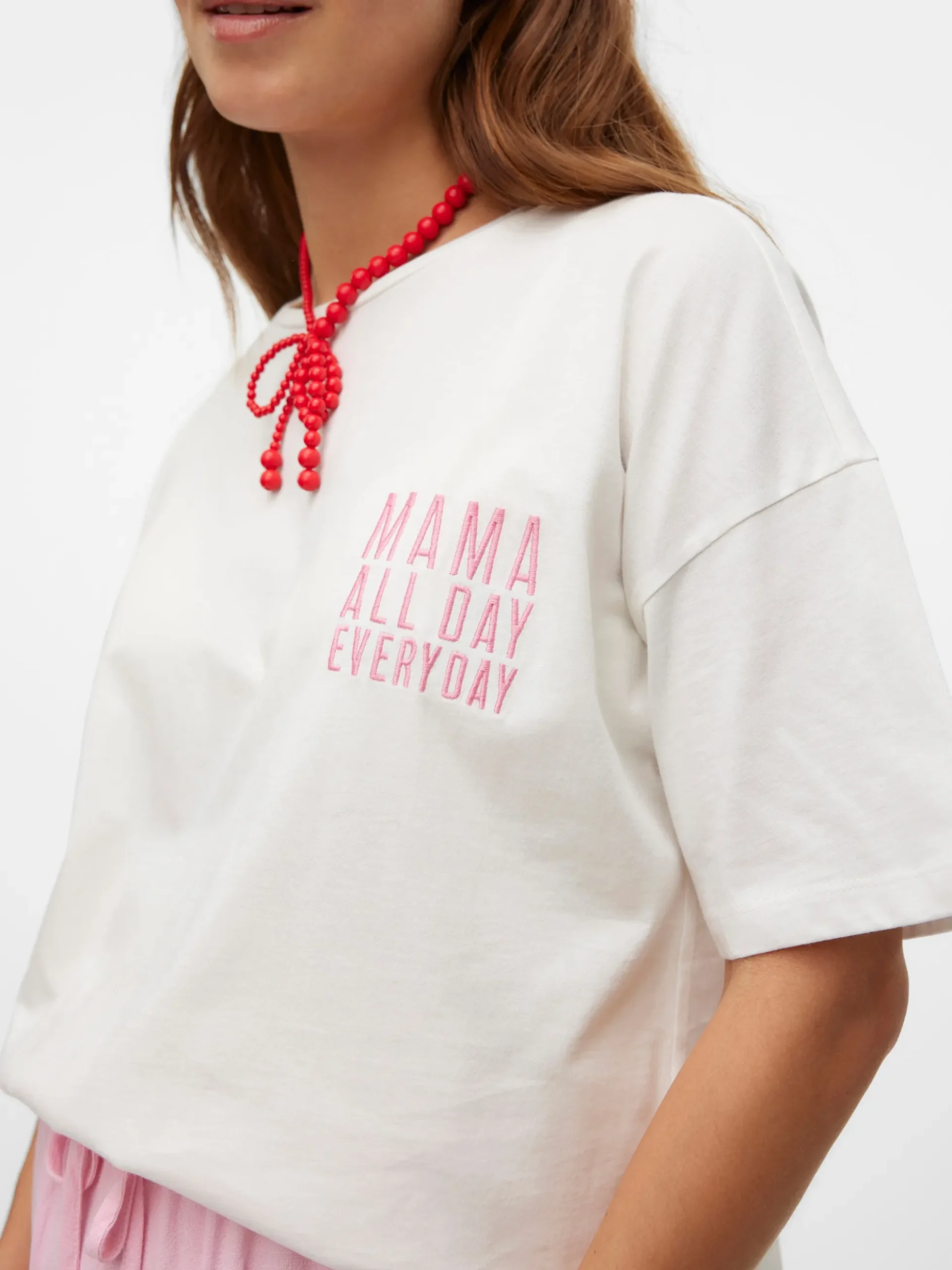 Locker geschnitten U-Ausschnitt T-Shirt