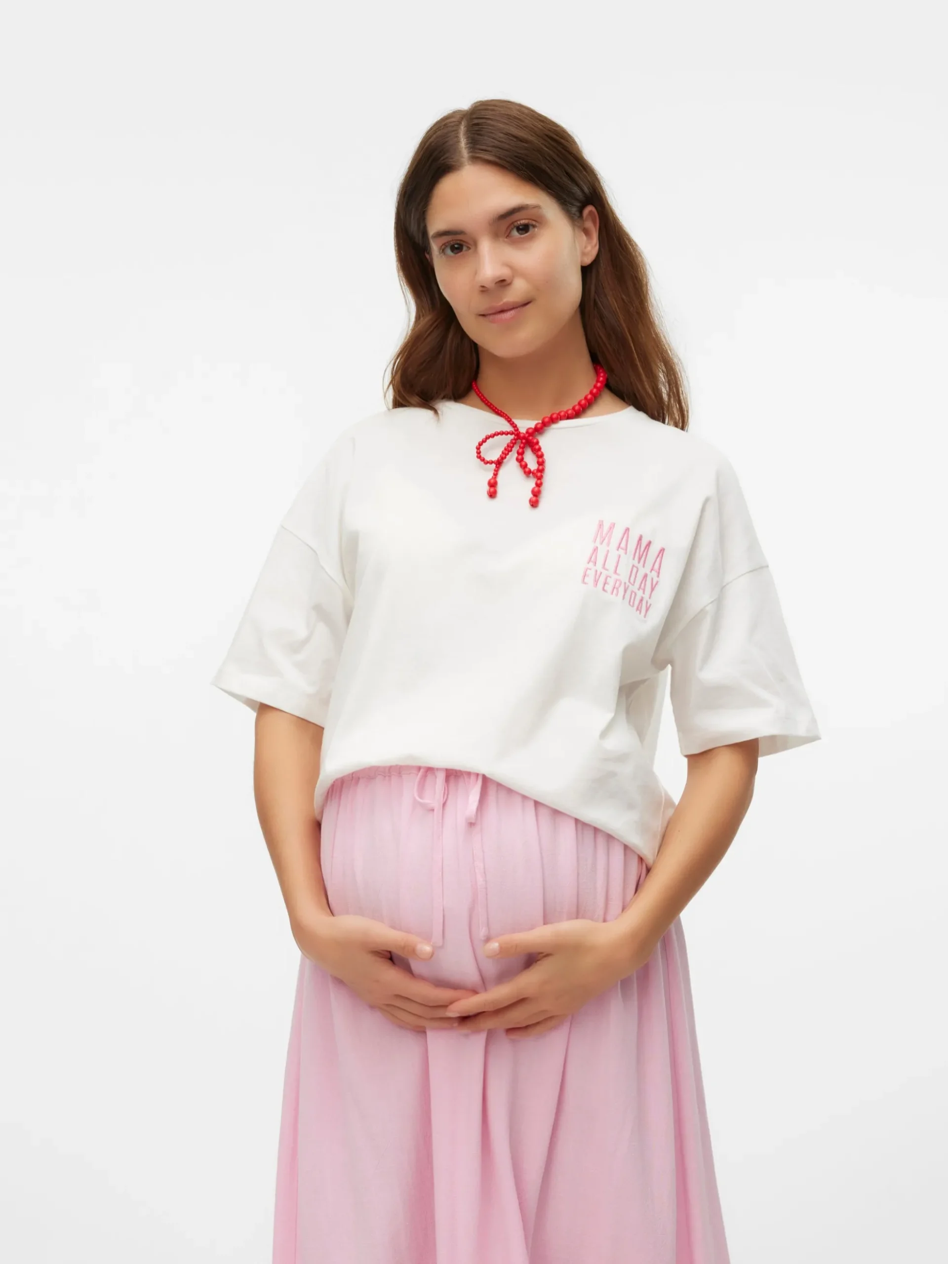Locker geschnitten U-Ausschnitt T-Shirt