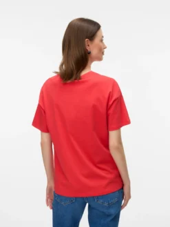 Locker geschnitten U-Ausschnitt T-Shirt