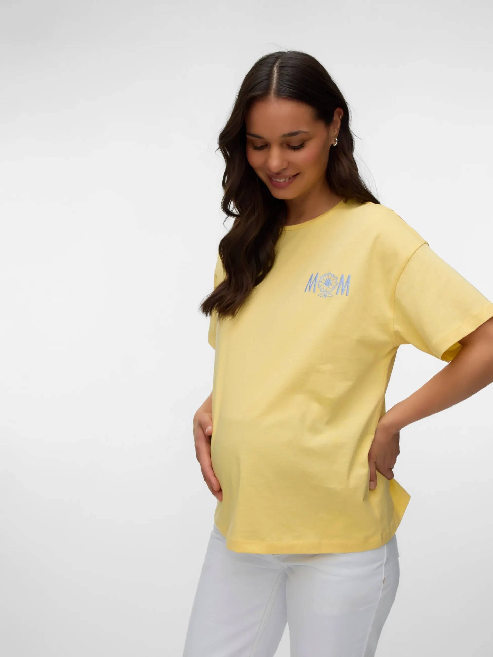 Locker geschnitten U-Ausschnitt T-Shirt
