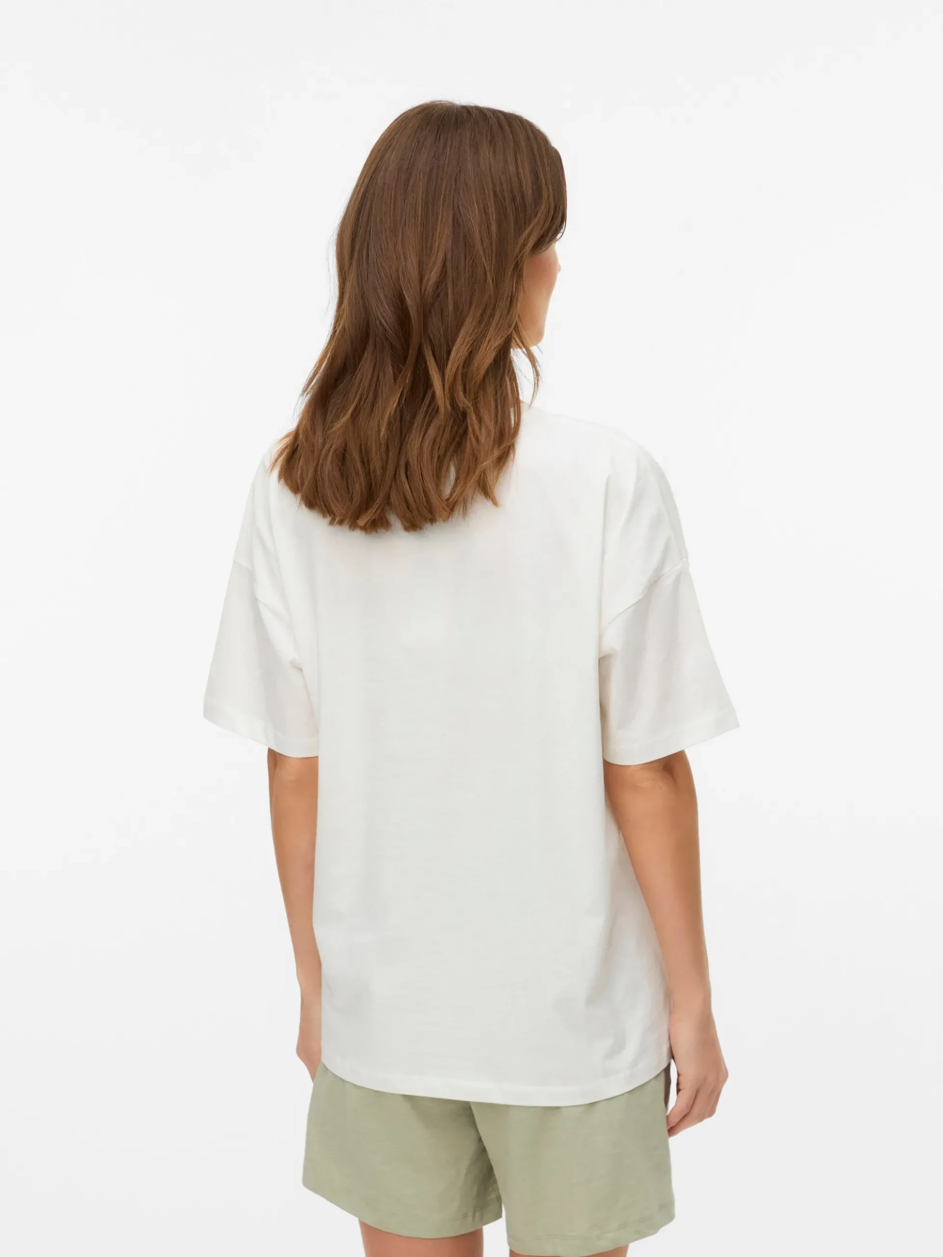 Locker geschnitten U-Ausschnitt T-Shirt