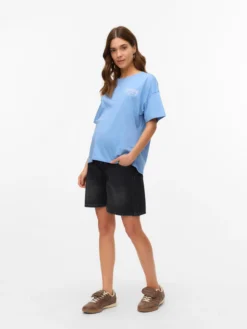 Locker geschnitten U-Ausschnitt T-Shirt