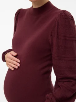 Normal geschnitten Hoch geschlossen Ballonärmel Pullover