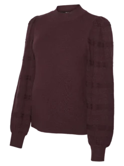 Normal geschnitten Hoch geschlossen Ballonärmel Pullover