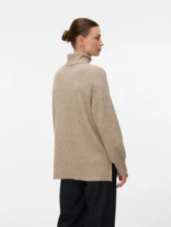 Normal geschnitten Rollkragen Pullover