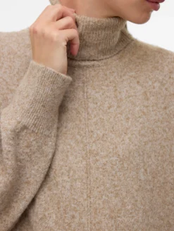 Normal geschnitten Rollkragen Pullover