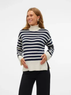 Normal geschnitten Rollkragen Pullover