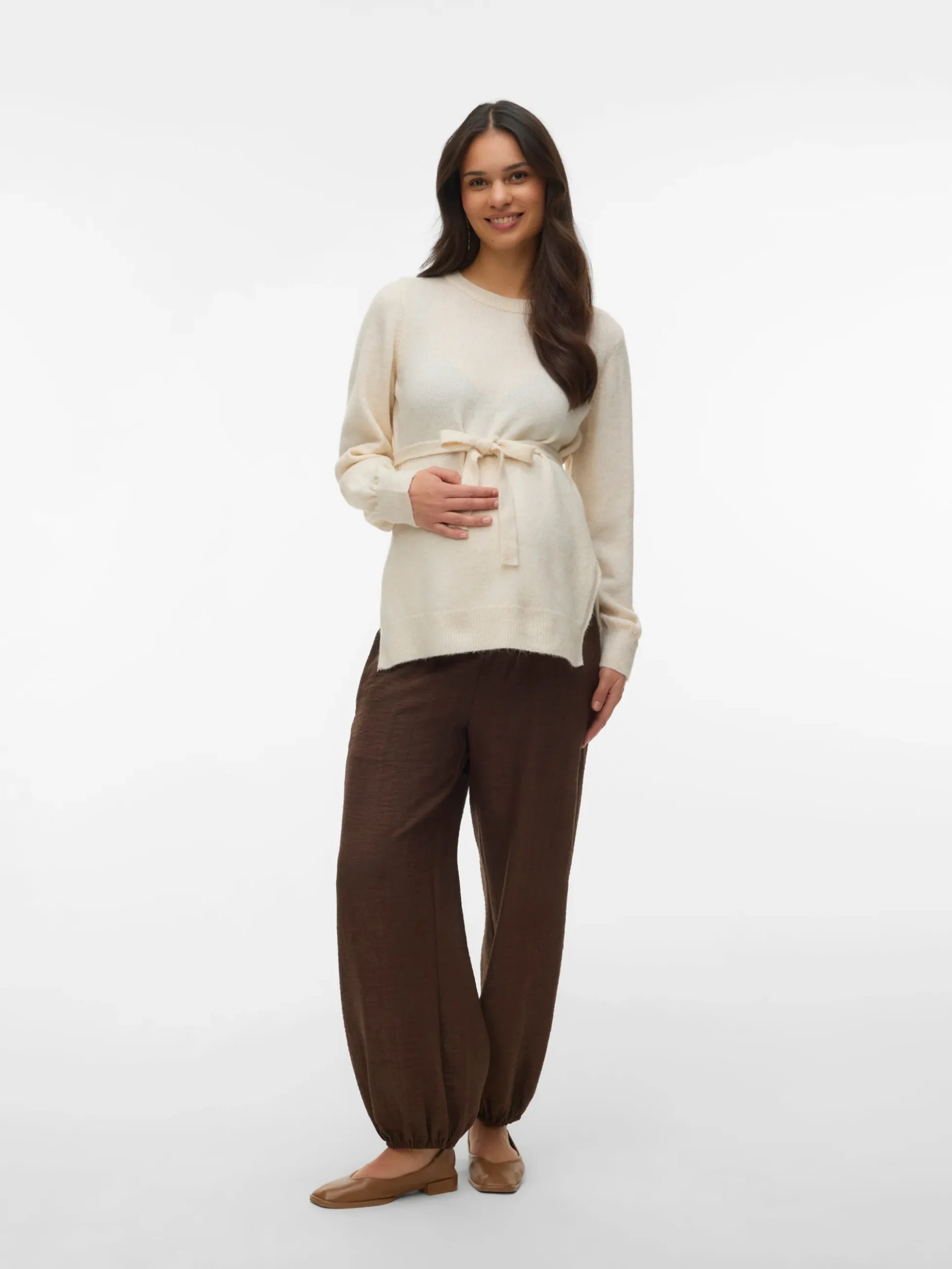 Normal geschnitten Rundhals Pullover