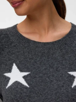 Normal geschnitten Rundhals Pullover