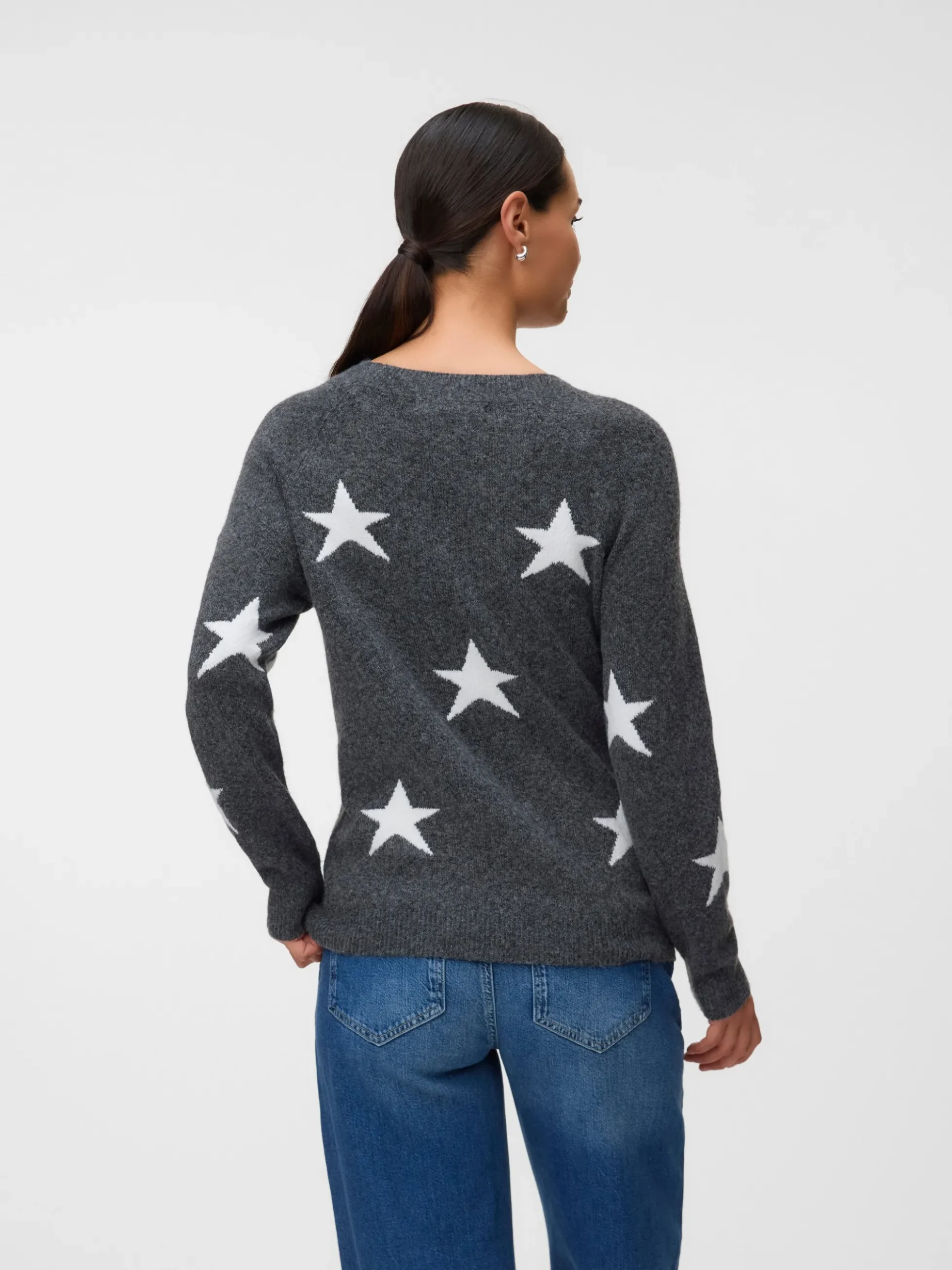 Normal geschnitten Rundhals Pullover