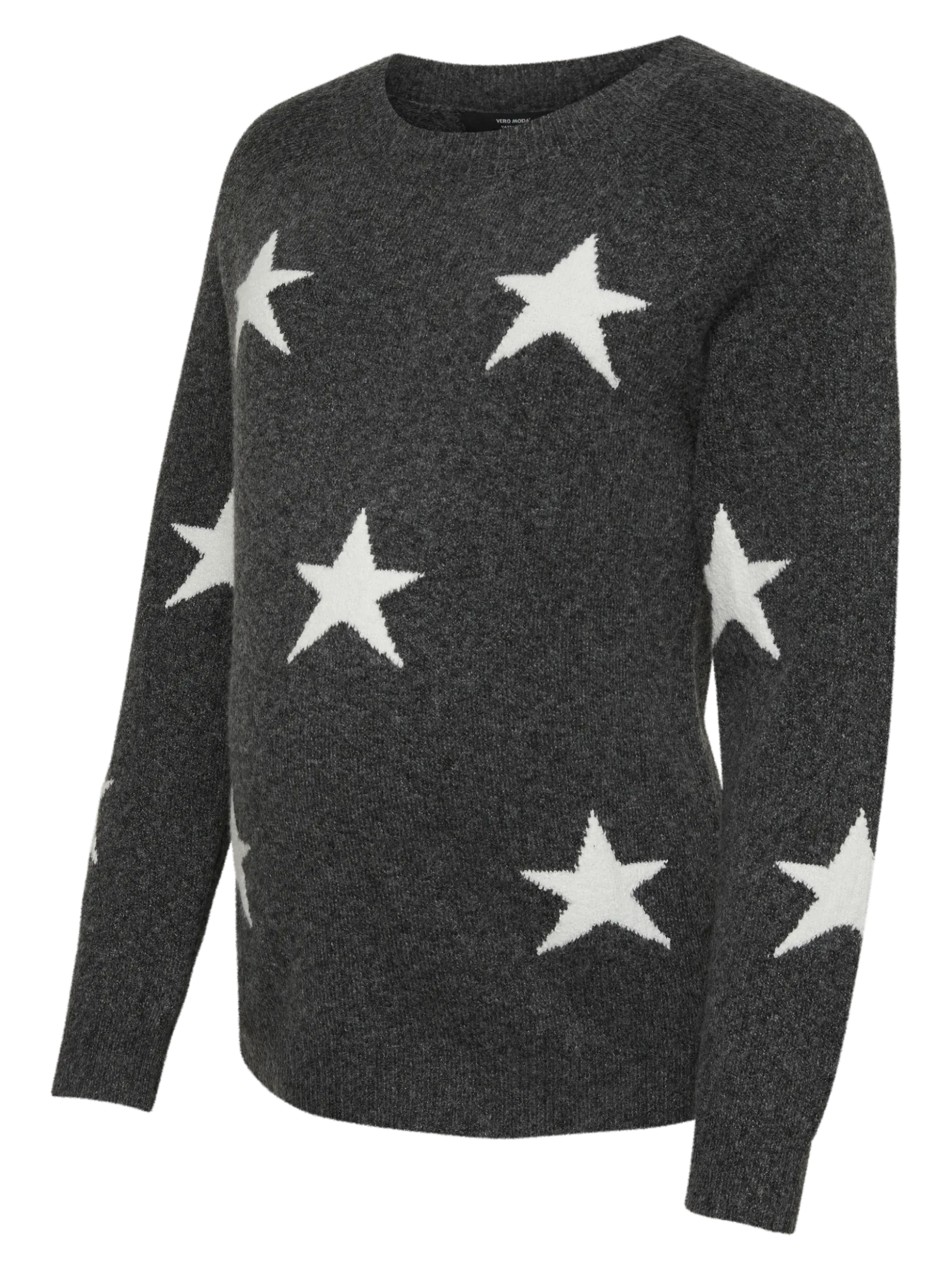 Normal geschnitten Rundhals Pullover