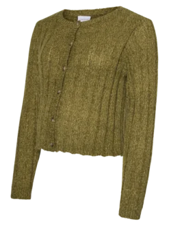 Normal geschnitten Rundhals Strickjacke