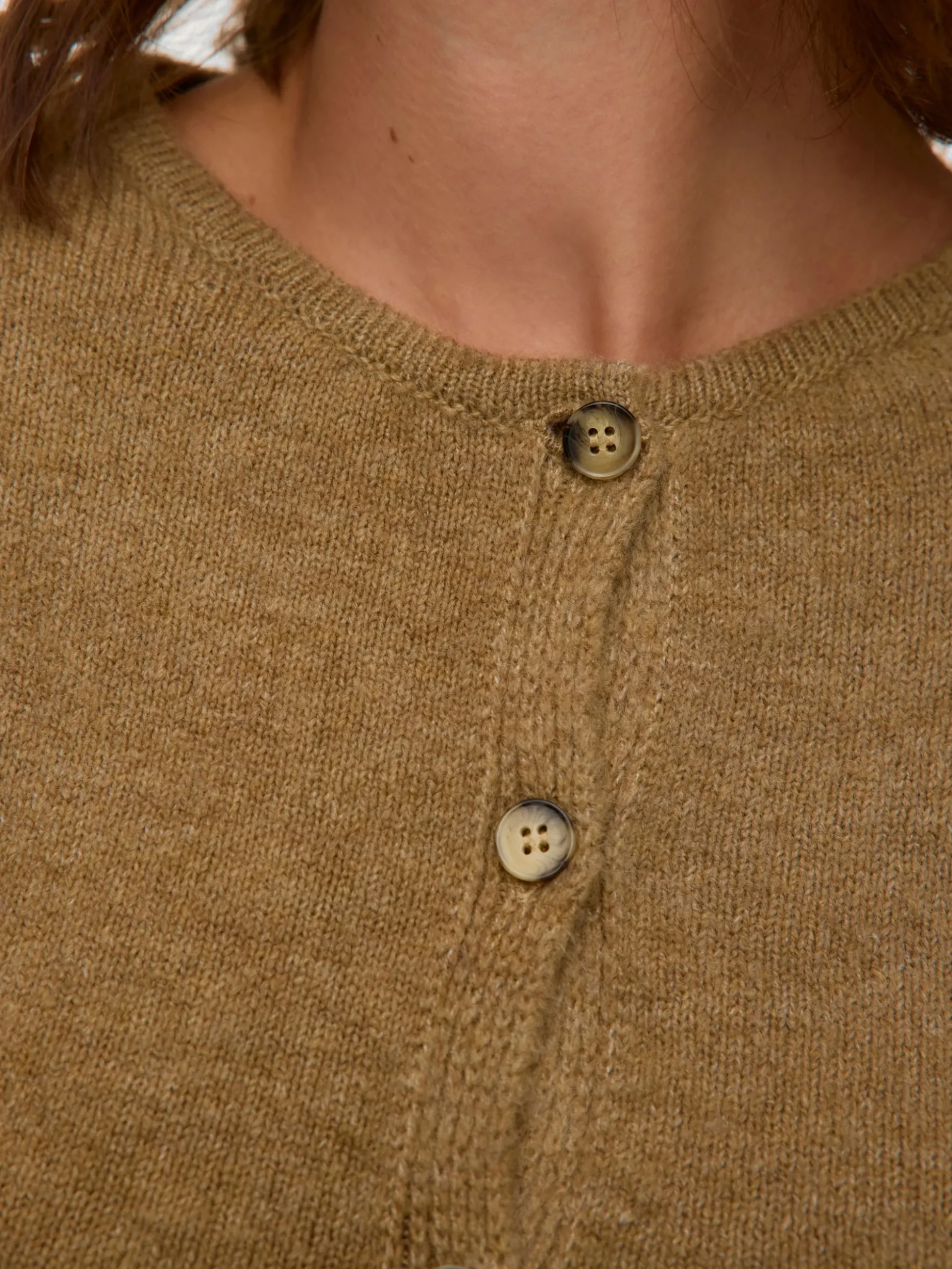 Normal geschnitten Rundhals Strickjacke