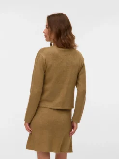 Normal geschnitten Rundhals Strickjacke