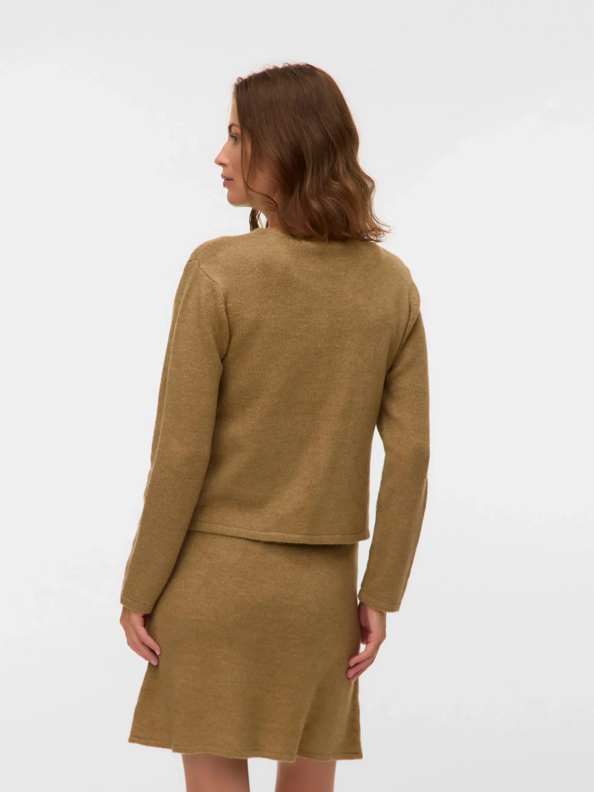 Normal geschnitten Rundhals Strickjacke