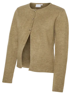 Normal geschnitten Rundhals Strickjacke
