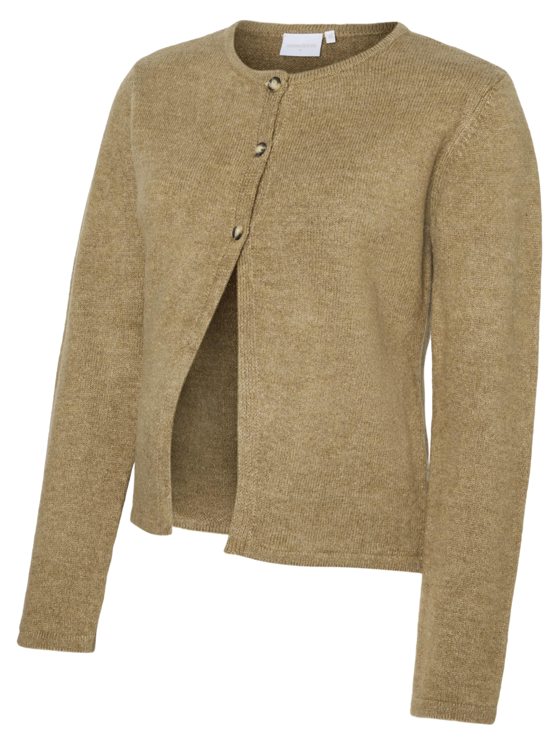 Normal geschnitten Rundhals Strickjacke
