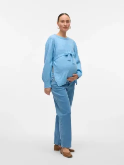Normal geschnitten Rundhals Pullover