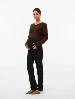 Normal geschnitten Rundhals Strickjacke