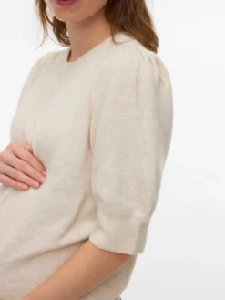 Normal geschnitten Rundhals Gerippte Ärmelbündchen Pullover