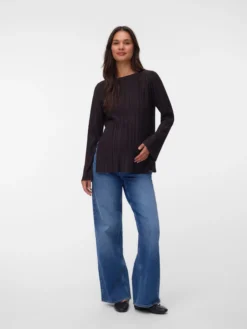 Normal geschnitten Rundhals Top