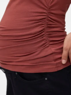 Normal geschnitten Rundhals Top