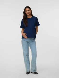 Normal geschnitten Rundhals Top