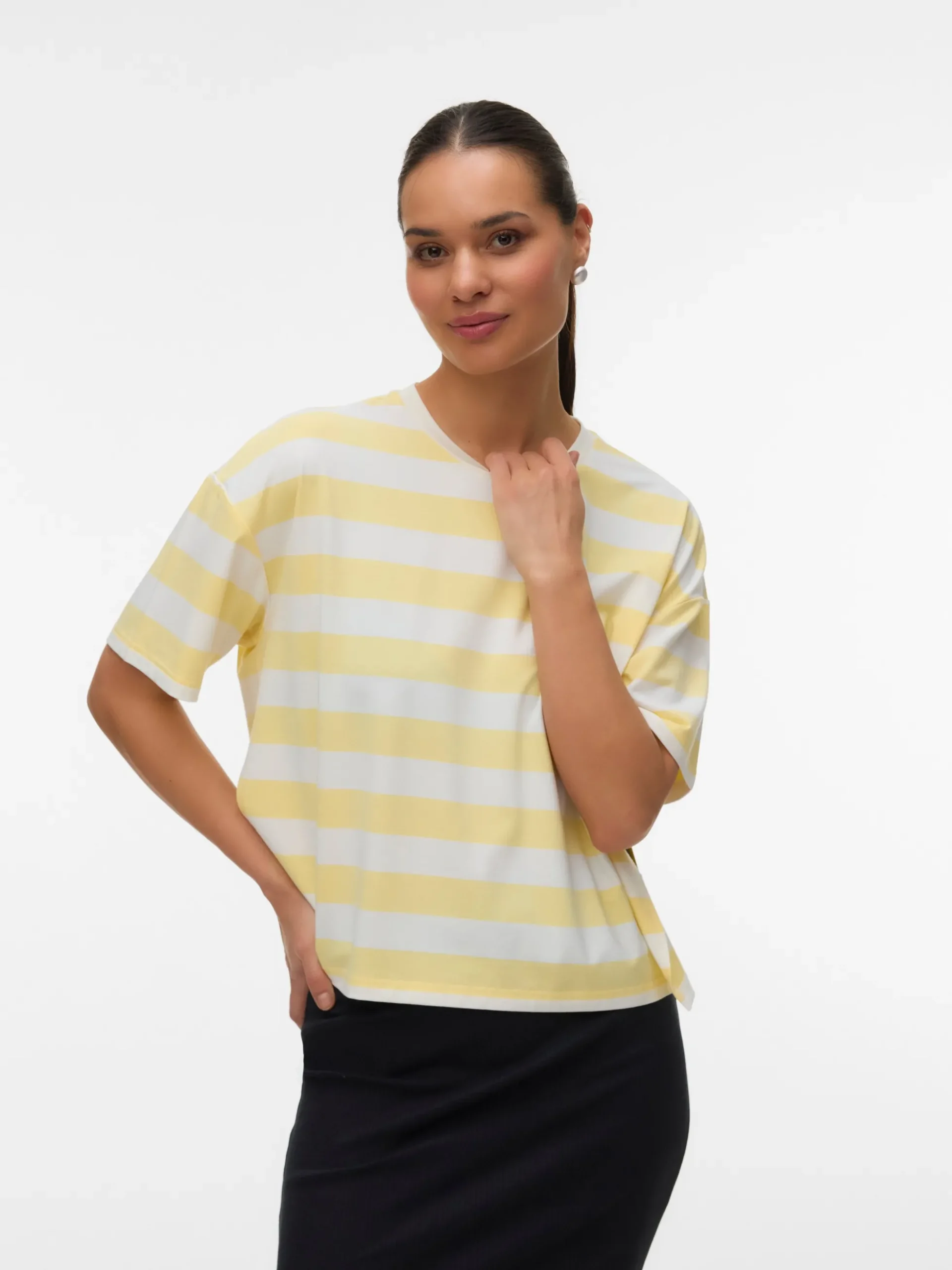 Normal geschnitten Rundhals Top