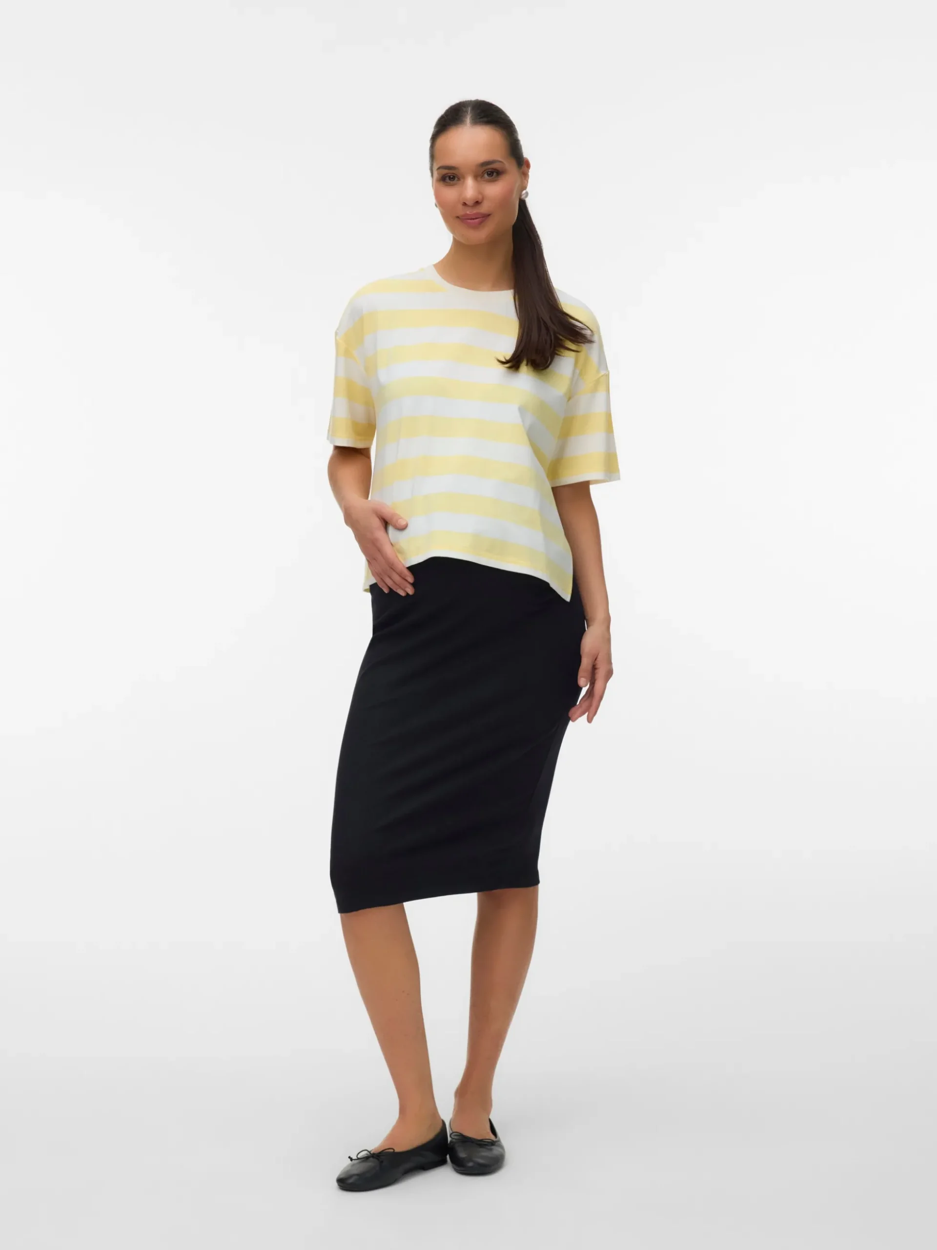 Normal geschnitten Rundhals Top