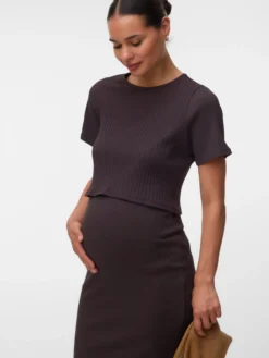Normal geschnitten Rundhals Top