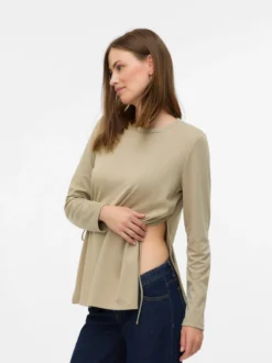 Normal geschnitten Rundhals Top