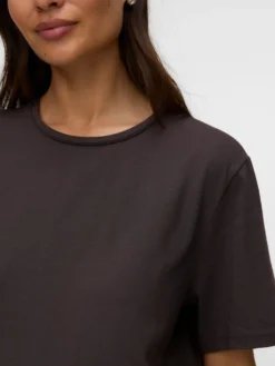 Normal geschnitten Rundhals Top