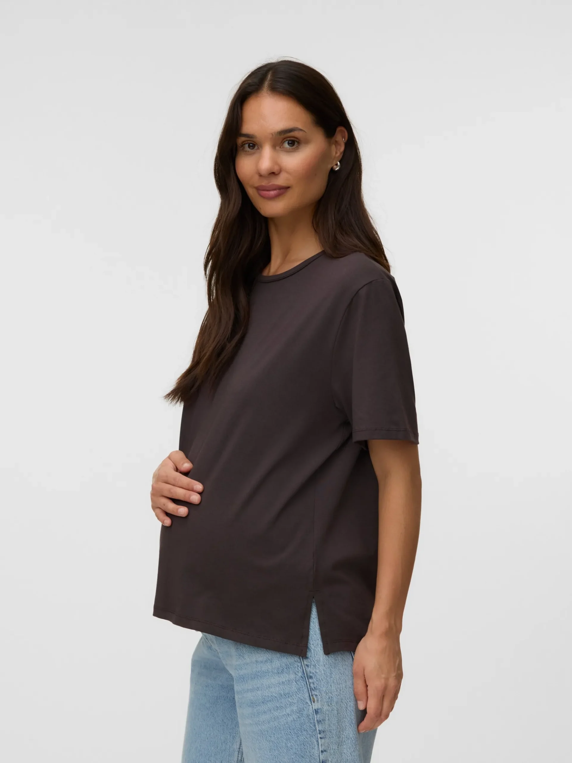 Normal geschnitten Rundhals Top