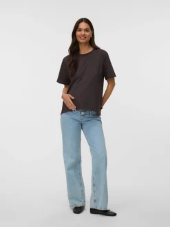 Normal geschnitten Rundhals Top