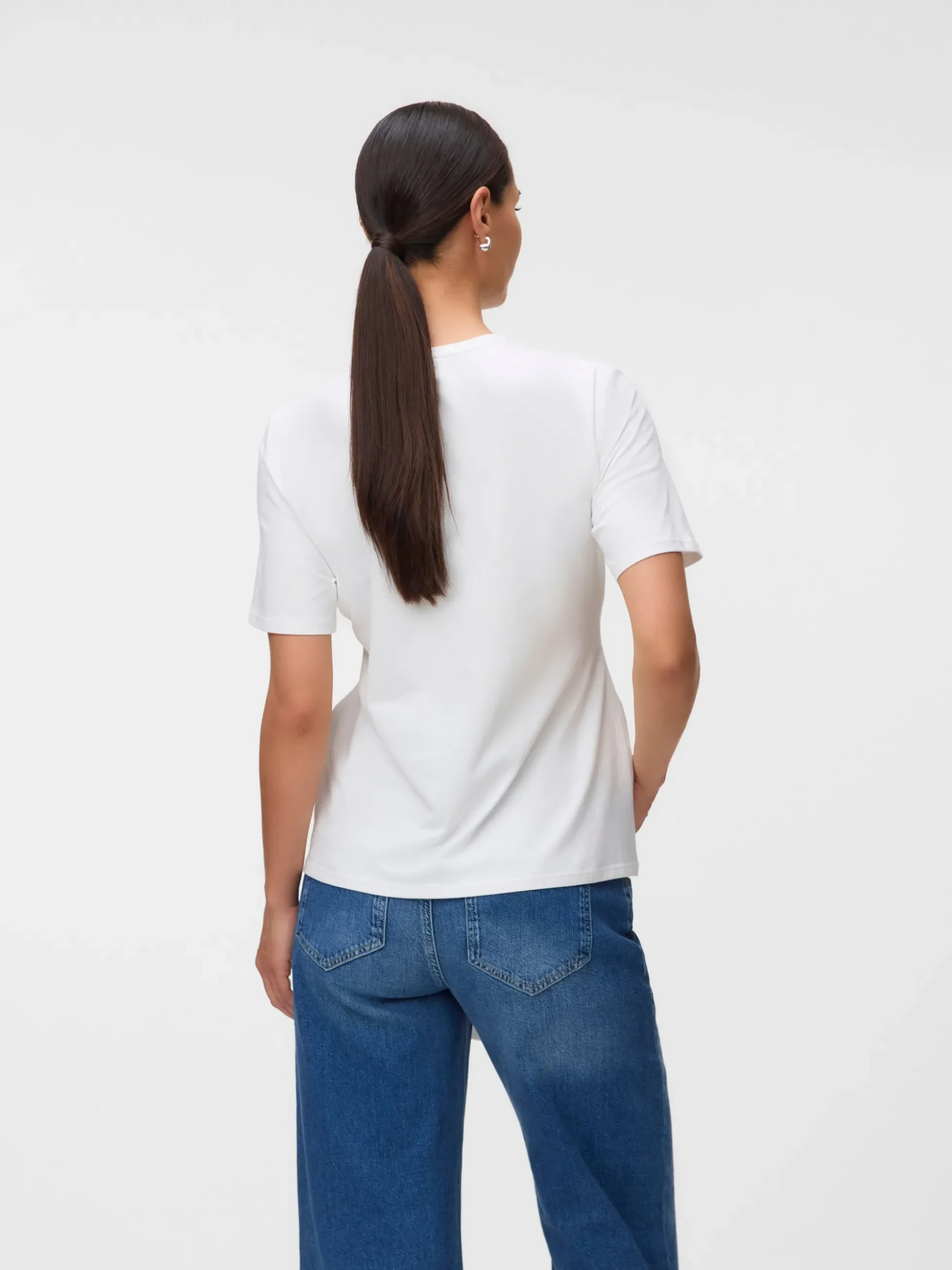 Normal geschnitten Rundhals Top