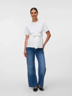 Normal geschnitten Rundhals Top