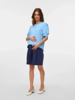 Normal geschnitten Rundhals Ballonärmel T-Shirt