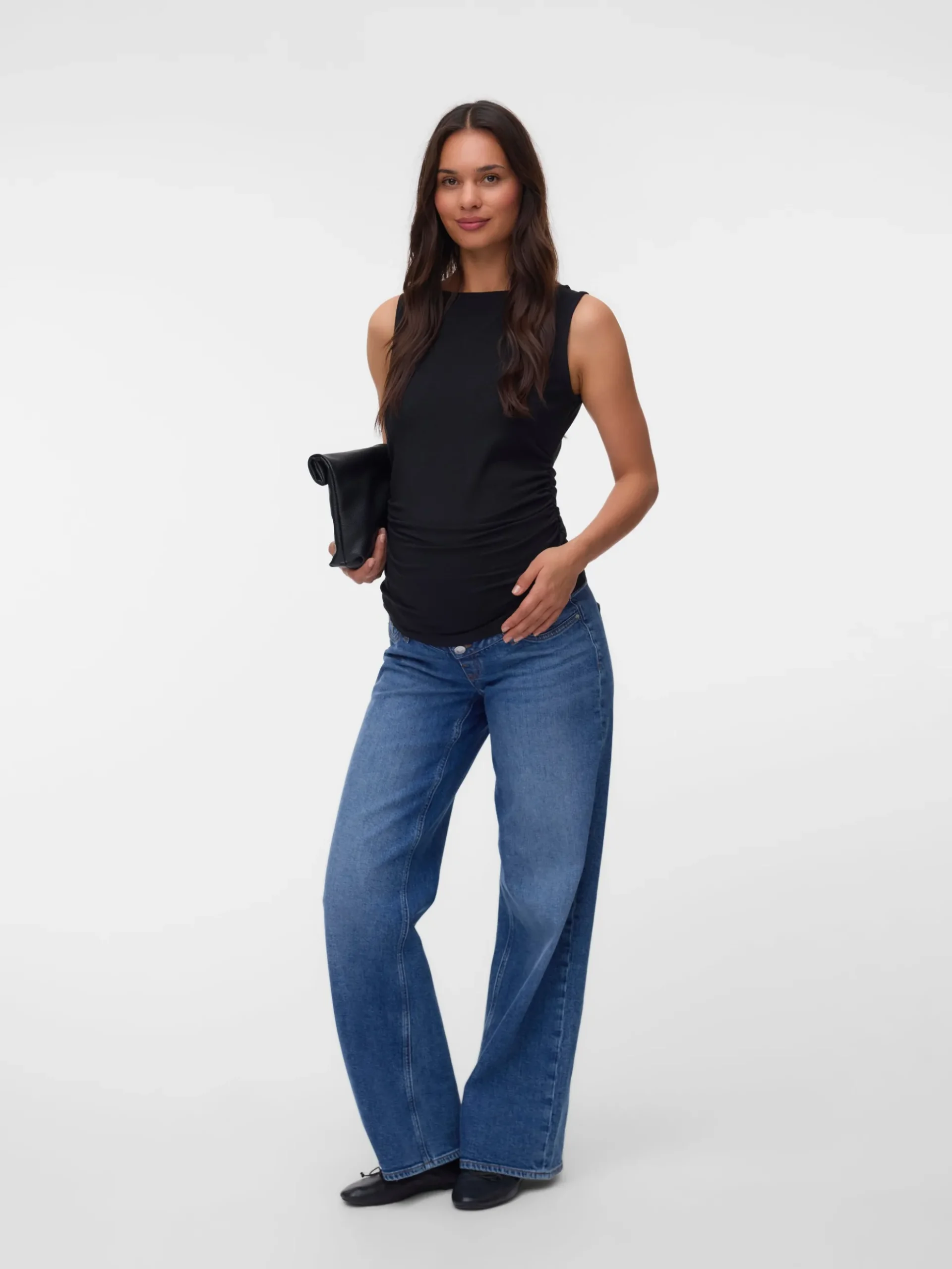 Normal geschnitten Rundhals Top