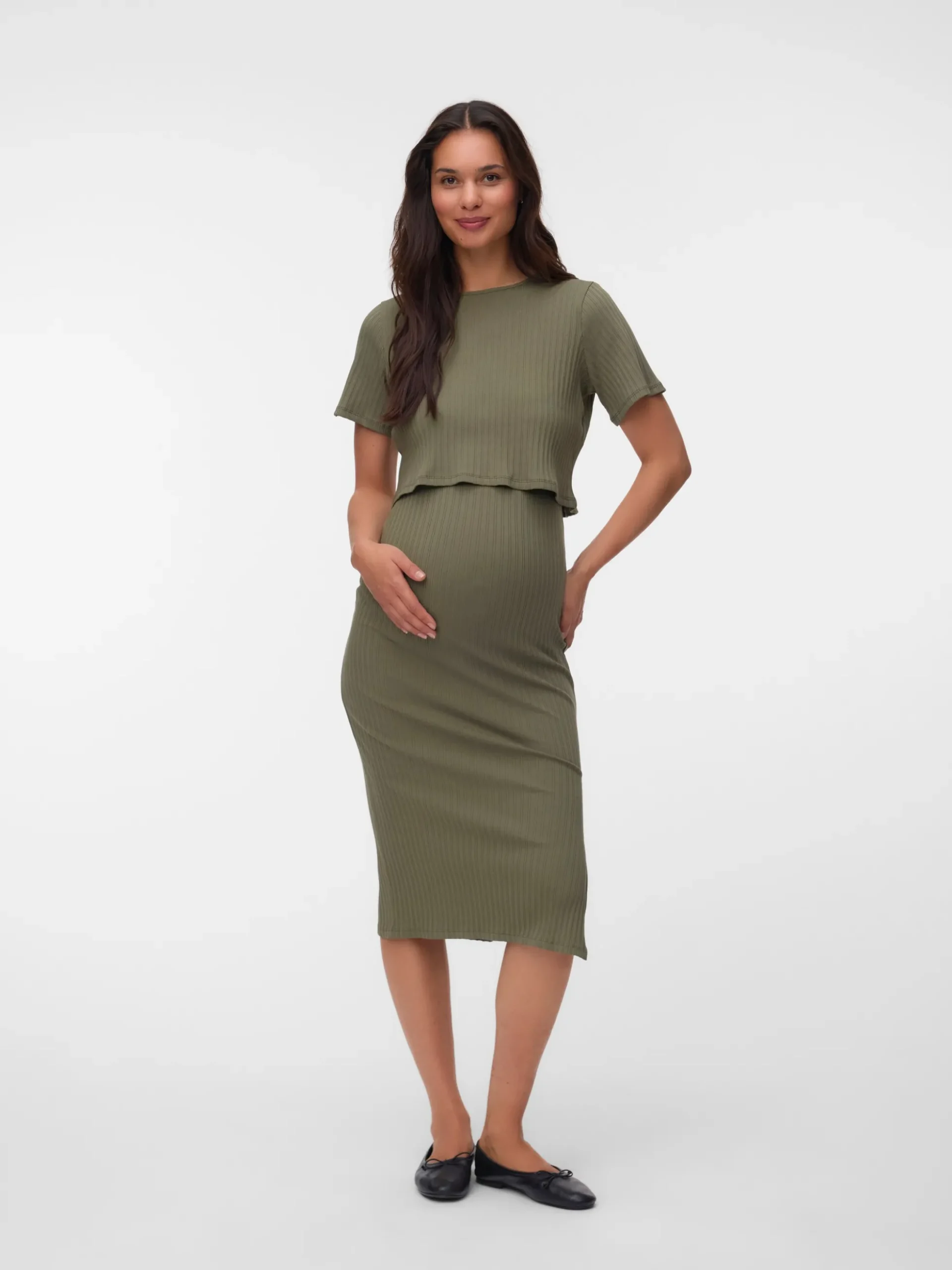 Normal geschnitten Rundhals Top
