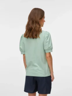 Normal geschnitten Rundhals Ballonärmel T-Shirt