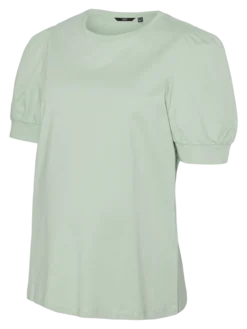 Normal geschnitten Rundhals Ballonärmel T-Shirt